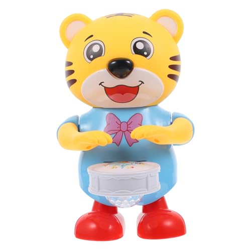 FUNNETOYU Elektrisches Tanzendes Tiger mit Musik und Trommel Flexiblen Gelenken Robustem Material Interaktives Musikspielzeug für Frühe Lernförderung Kindergeschenk Zufällige Farbe von FUNNETOYU