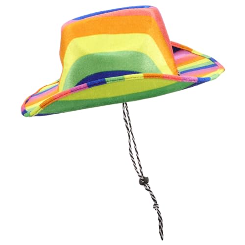 FUNNETOYU Farbiger Filzhut Cowboy Stil Damen und Herren Leichter Tragbarer Westernhut mit Elegantem Design für Partys Karneval Vielseitig Einsetzbar von FUNNETOYU
