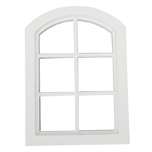 FUNNETOYU Doll House Miniatur Fensterrahmen Fächer Runddach Design Holz Zubehör Für Puppenhaus Dekoration Realistische Fenster Einfache Montage von FUNNETOYU