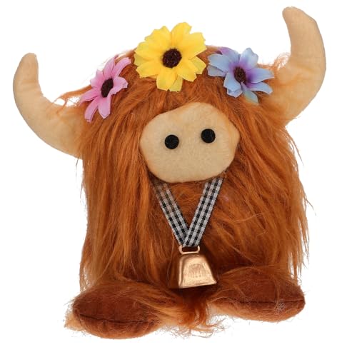 FUNNETOYU Fluffy Highland Cow Kuscheltier Plüschtier Großes Dekoratives Stofftier mit Weichem Langlebigem Material Niedliches und Gemütliches Deko Element für Teenagerzimmer von FUNNETOYU