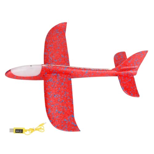 FUNNETOYU Schaumstoff Flugzeug Spielzeug mit LED Lichtern Wurfgleiter für Junge Mädchen Leicht und Flexibel Fördert die Eltern-Junge Mädchen-Beziehung für en und von FUNNETOYU