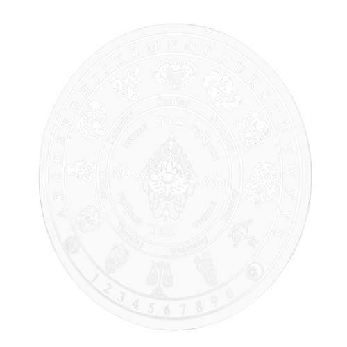 FUNNETOYU Geschnitzte Muster -Ornamente Bastelset Pendelanzeige Pendelbrett Wünschelrute Desktop-pendelbrett Wünschelruten-wahrsagetafel Wahrscheinlichkeit Entscheiderpendel Acryl Weiß von FUNNETOYU