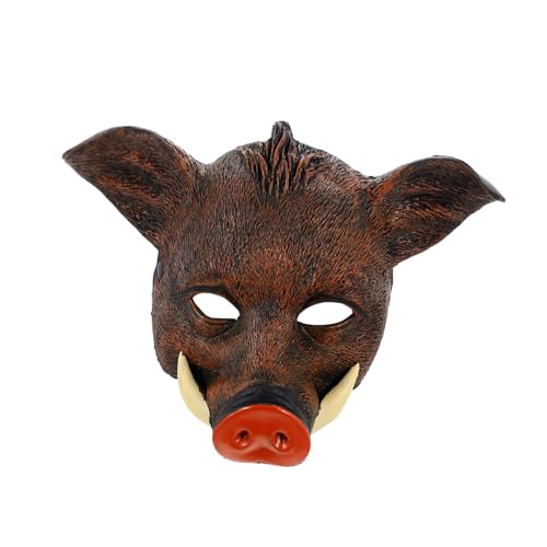 FUNNETOYU Gruselige Wildschwein Halloween Maske Braun Cosplay Party Requisite für Erwachsene Karneval Maskerade Kostüm Zubehör von FUNNETOYU