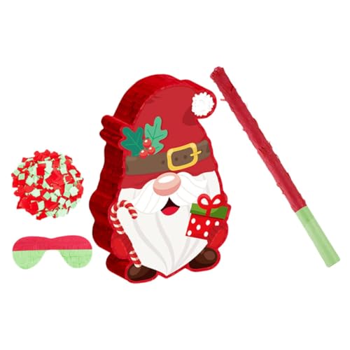 FUNNETOYU Hängende Weihnachtsdeko für Erwachsene Robuste Spiel-piñata aus Karton mit und Augenbinde Vielseitig für Party und Familienfeier von FUNNETOYU