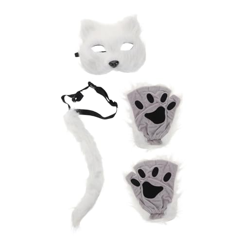 FUNNETOYU Halbgesichts Fuchsmasken aus Plüsch mit Elastischem Band Flauschige Pfotenhandschuhe und als Cosplay Kostüm Zubehör für und Party und Bequem FUNNETOYU Halbgesichts Fuchsmasken aus Plüsch mit Elastischem Band Flauschige Pfotenhandschuhe und als Cosplay Kostüm Zubehör für und Party und Bequem von FUNNETOYU