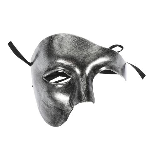 FUNNETOYU Halbgesichtsmaske Halloween Vintage Silber Dekorative Party Requisite aus Langlebigem Material für Karneval Festival Kostüm Zubehör von FUNNETOYU