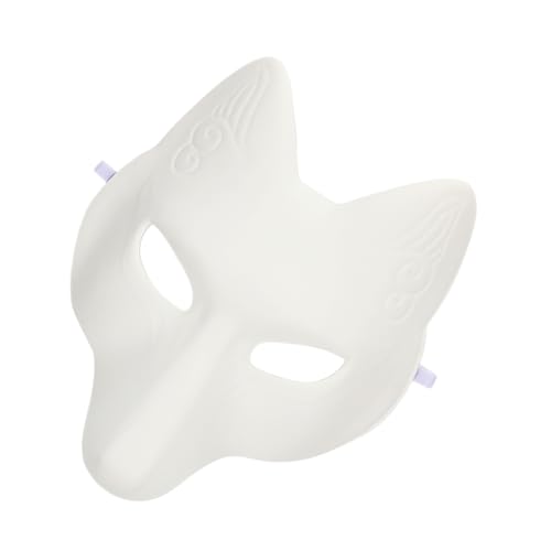 FUNNETOYU Halloween DIY Fuchsmaske Weißes Blanko Gesicht Maske Zum Bemalen Handgemacht Für Maskerade Karneval Kostümparty Kreativ von FUNNETOYU