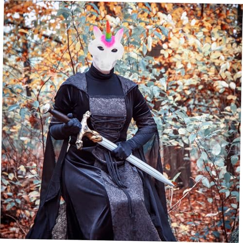FUNNETOYU Halloween Einhorn Maske PU Schaum Leicht Bequem Bunte Faschingsmaske für Erwachsene Karneval Tierkopf Kostüm Partyaccessoire von FUNNETOYU