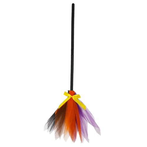 FUNNETOYU Halloween Hexenbesen Requisit Leichtes Sicheres Cosplay Zubehör Vielseitig für Party Rollenspiel Halloween Dekoration und Bunte Farbgestaltung Charmante Besenattrappe von FUNNETOYU