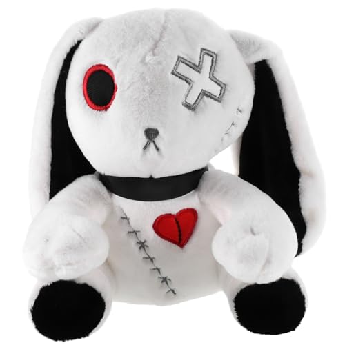 FUNNETOYU Halloween Kuscheltier Plüschhase mit Langen Ohren Großes Weiches Stofftier aus Hochwertigem Baumwollmaterial Lustiges Hasen als Gruselige Deko und für Sofa Schlafzimmer und von FUNNETOYU