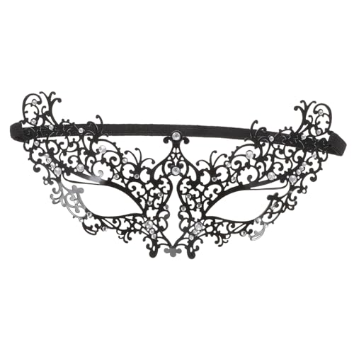 FUNNETOYU Halloween Metall Halbgesichtsmaske Damen Kreative Masquerade Party Zubehör Sichere Modische Weiße Strassverzierung für Halloween Kostüm und Festliche Anlässe von FUNNETOYU