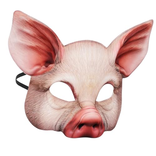 FUNNETOYU Halloween Tiermasken Halbgesichtsmaske Lustige Halloween Maske Party Performance Masken Maskerade Maske Schweinemaske Schweinemaske Festival Anziehmaske Für von FUNNETOYU