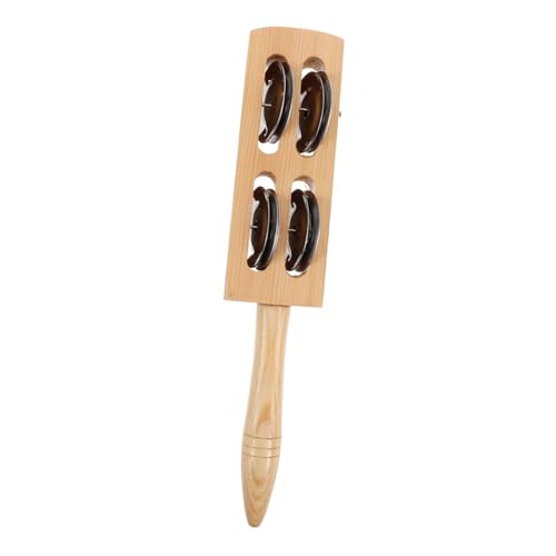 FUNNETOYU Hand Percussion Shaker mit Holz Schellen Klingelnde Hand rassel für Musikalisches Glockeninstrument für Weihnachtsfeiern Musikunterricht und Familienaktivitäten von FUNNETOYU