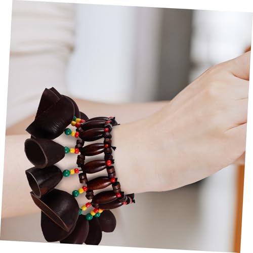 FUNNETOYU Handgefertigtes Afrikanisches Tribal Armband mit Nussschalen und Rassel Traditionelles Percussion Musikinstrument für Frauen Kulturelles Schmuckstück mit Klarem und Authentischem von FUNNETOYU