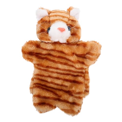 FUNNETOYU Handpuppe Kätzchen Kreatives Puppenspielzeug Rollenspiel Handpuppe Tierisches Handspielzeug Handpuppe Plüsch-handpuppenspielzeug Plüsch Handpuppe Khaki Pp Baumwolle von FUNNETOYU