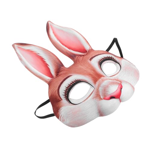 FUNNETOYU Hasenmaske masken für fasching maske Tiermaske Masken für Fasching Maskenball Tier-Halloween-Maske Kaninchen Maskerade Maske Kaninchen-Gesichtsmaske Maskentier Eva Yellow von FUNNETOYU