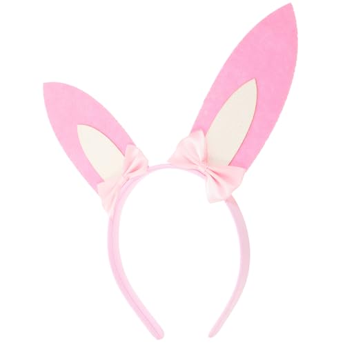 FUNNETOYU Hasenohren-Kopfschmuck aufblasbare Kostüme Lüfter Kaninchen-Kopfbedeckung Ding stirnband stirnbänder Hasenohren Stirnband Cosplay-Zubehör Stoff Rosa von FUNNETOYU