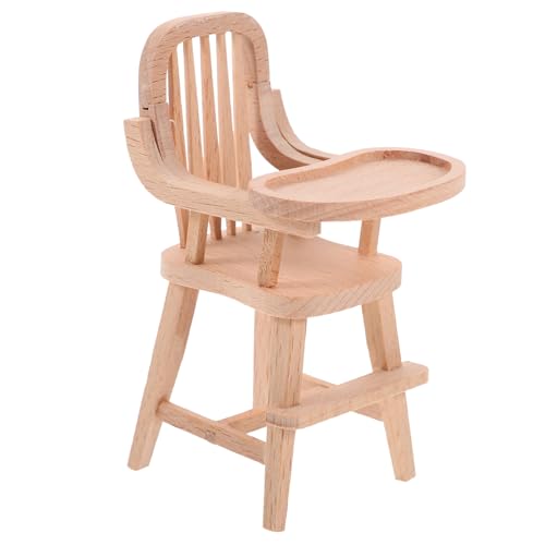 FUNNETOYU Holz Hochstuhl Für Puppen DIY Puppenmöbel Kindgerechtes Zubehör Für Puppenhaus Unbemalt Aus Buchenholz Für Kreatives Für Jungen von FUNNETOYU