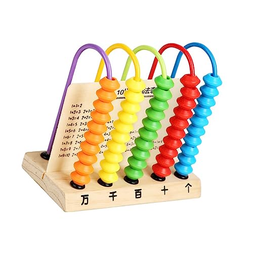 FUNNETOYU Holz Lernspielzeug mit Bunten Perlen Pädagogisches Rechenrahmen Spiel für Rechenfähigkeiten Hand Auge Koordination und Kognitivem Lernen Langlebiges Naturholz von FUNNETOYU