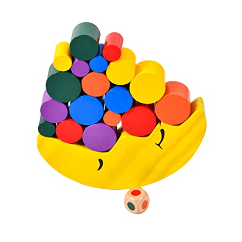 FUNNETOYU Holz Mond Balance Bauklötze Stapelspielzeug für Soziale Konzentration und Eltern Junge Mädchen Spiel Farblich Sortiert Sicher und Glatt Zufällige Farbe Zufällige Farbe von FUNNETOYU