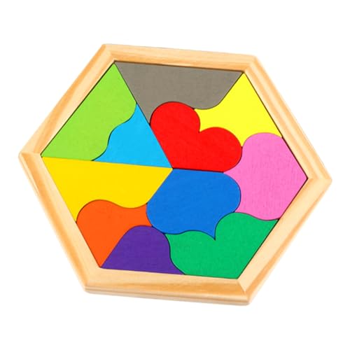 FUNNETOYU Holz Puzzle Herzform Bunt Teiliges Gehirntrainer Holzpuzzle für Eltern Junge Mädchen Interaktiv von Kreativität und Beobachtung von FUNNETOYU