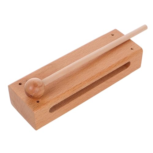FUNNETOYU Holz Rhythmusblock Massiver Hartholz Schlaginstrument Mit Schlägel Orff Instrumente Für Musikpädagogik Für Musikalische Früherziehung Holzblock Percussion von FUNNETOYU