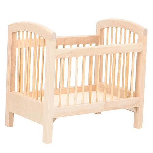 FUNNETOYU Holzpuppe Krippe Puppenhaus Zubehör für Kreative Zimmerdekoration Handgefertigte Babybett Dekoration aus Holz für Besondere Anlässe FUNNETOYU Holzpuppe Krippe Puppenhaus Zubehör für Kreative Zimmerdekoration Handgefertigte Babybett Dekoration aus Holz für Besondere Anlässe von FUNNETOYU