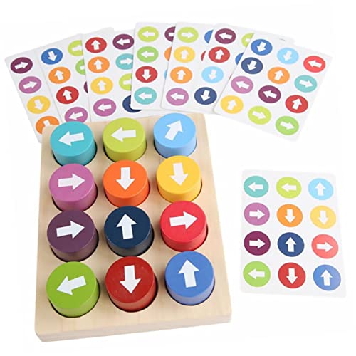 FUNNETOYU Holzpuzzle Lustiges Farben Puzzlespiel mit Pfeilen für Kognitive Entwicklung Fördert Logisches und Farberkennung für Familienaktivitäten und Unterricht von FUNNETOYU