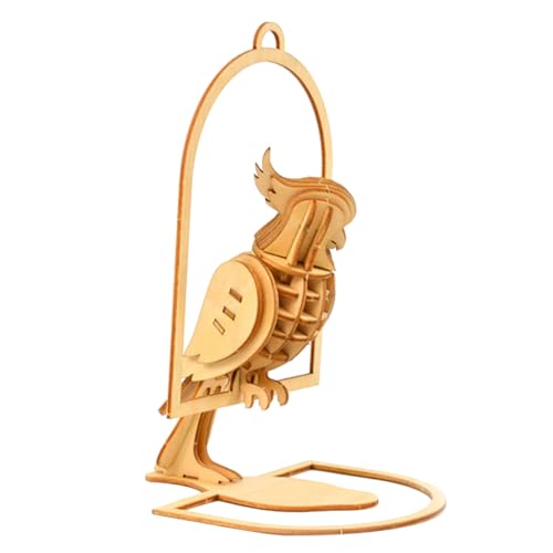 FUNNETOYU Holzpuzzle Parrot Modellspielzeug DIY Bastelspiel für Handgefertigt Pädagogisch Handlich Sichere Holzteile von FUNNETOYU