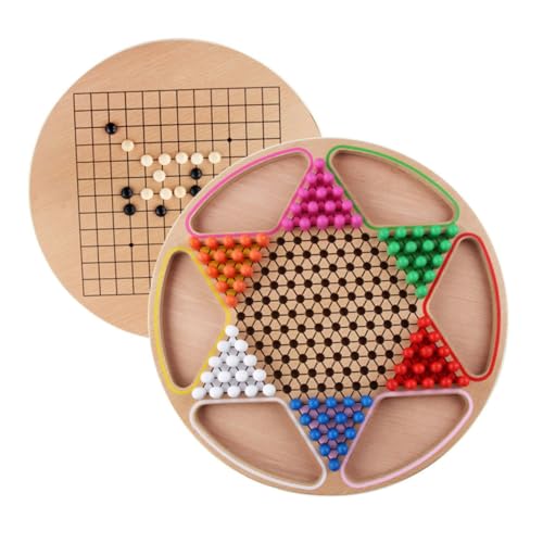 FUNNETOYU Holzspielset Chinesisches Gobang und Chinese Checkers Kompaktes Lernspielzeug für Erwachsene Leicht Tragbares Sicheres Strategiespiel für Intelligenzentwicklung von FUNNETOYU