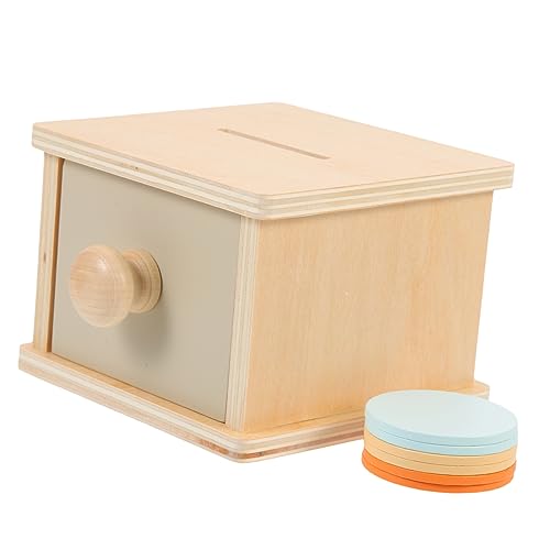 FUNNETOYU Holzspielzeug Coin Drop Box Motorikspielzeug Feinmotorik Frühpädagogisches Lernspielzeug für Junge Mädchen und Kleinkinder Sicheres Montessori zur Hand Auge Koordination von FUNNETOYU