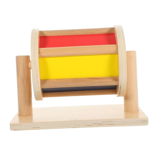 FUNNETOYU Holztrommel für Textil Montessori Lernspielzeug zur Frühkindlichen und Sicher Verarbeitet Fördert Feinmotorik Farberkennung Nachhaltiges Holzspielzeug für Jungen und Mädchen von FUNNETOYU