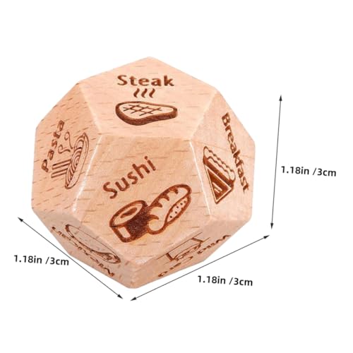 FUNNETOYU Holzwürfel Food Decision Dice aus Langlebigem Multifunktional und Kompakt als Stressabbauendes Küchengadget zur Essenswahl und Geselligen Nutzung von FUNNETOYU
