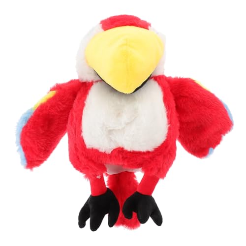 FUNNETOYU Interaktive Papagei Handpuppe aus Plüsch Beweglicher Mund Fördert Fantasie und Hand Augen Koordination Geeignet für Erwachsene Lustiges Kuscheltier für Kreatives von FUNNETOYU