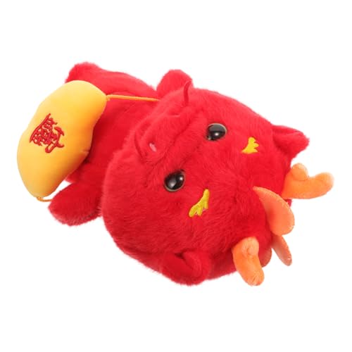 FUNNETOYU Jahr des Drachen-Plüschspielzeugs Ausgestopfter Drache für Neujahrsmaskottchen Drachenplüschpuppe ausgestopfte Drachenfigur Drache Stoffpuppe Plüsch-Drachen- Tuch von FUNNETOYU