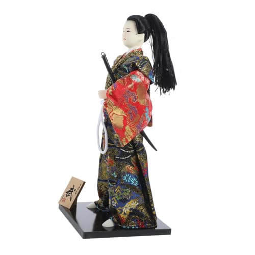 FUNNETOYU Samurai-held Traditionelle Japanische Samuraipuppe Für Heimdekoration Handgefertigte Dekofigur Authentischer Japanischer Stil Ergänzung Für Japanisch Inspiriertes Zuhause von FUNNETOYU