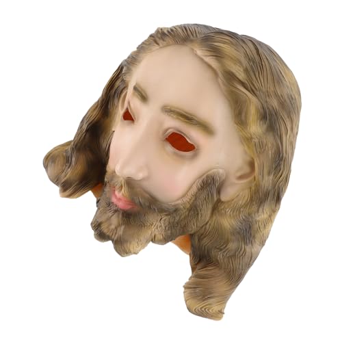 FUNNETOYU Jesus Kopfmaske Vor Vollgesichtsmaske Dame Realistisch Cosplay Kostüm Masken Maskerademaske Neuheit Maske Festival-kopfschmuck Neuartige Maske Emulsion von FUNNETOYU