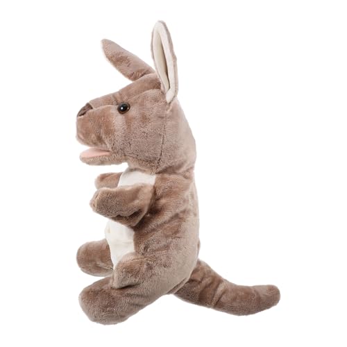 FUNNETOYU Känguru-Handpuppenspielzeug tierische Handpuppe Handfingerpuppen Tierpuppe Geschichtenerzählendes Puppenspielzeug Rollenspiel Handpuppe Kinderspielzeug PP Baumwolle Grau von FUNNETOYU