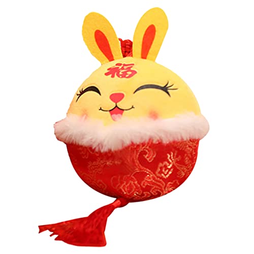 FUNNETOYU Kaninchen-Anhänger Gelber Plüschhase Tiere Schweinchen ausgestopfter Hase Gefüllte Hasenpuppe Hase-Maskottchen-Puppe chinesische neujahrskaninchenpuppe Stoff Yellow FUNNETOYU Kaninchen-Anhänger Gelber Plüschhase Tiere Schweinchen ausgestopfter Hase Gefüllte Hasenpuppe Hase-Maskottchen-Puppe chinesische neujahrskaninchenpuppe Stoff Yellow von FUNNETOYU