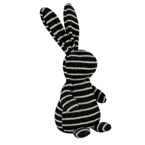 FUNNETOYU Kaninchen-Verzierung ausgestopftes Hasenspielzeug ausgestopfter Hase Karikatur Einhorn hasenfiguren Bunny Party deko Hasenpuppe zum Thema Ostern Osterspielzeugkaninchen Stoff Black von FUNNETOYU