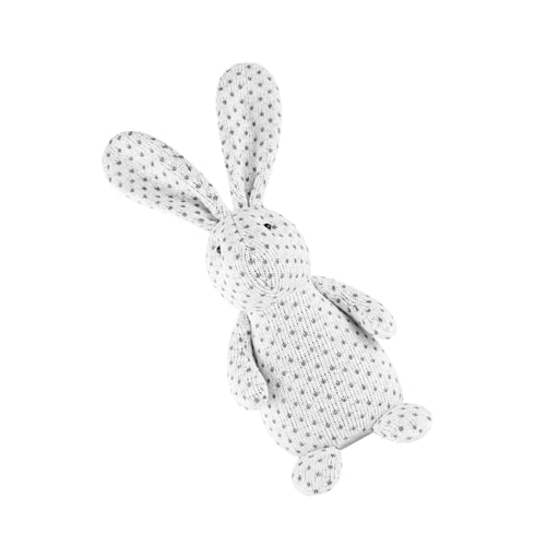 FUNNETOYU Kaninchen-Verzierung lustiges Kaninchen groß Kuscheltier Süßer Hase beflockt hasenfiguren teigroller Ostern deko Hasenornament Verzierung für Ostern Osterpuppe Stoff Weiß von FUNNETOYU