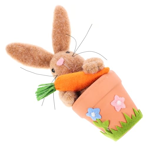 FUNNETOYU Karotten-Kaninchen-Ornament zum einzug für den einzug hauseinweihung Kaninchenfigur Hasen Kaninchen- Gartentierstatue Tierdekoration Stoff Brown FUNNETOYU Karotten-Kaninchen-Ornament zum einzug für den einzug hauseinweihung Kaninchenfigur Hasen Kaninchen- Gartentierstatue Tierdekoration Stoff Brown von FUNNETOYU