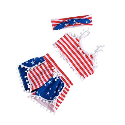 FUNNETOYU Kinder-kostüm-set Zum Us-unabhängigkeitstag, Party-kleidung, Anzug, Kleinkinder-kleidungsset Für Mädchen (73 Cm Höhe) von FUNNETOYU