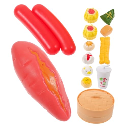 FUNNETOYU Kinderküche Spielset aus Kunststoff Realistisches Frühstück Lebensmittel Sicheres Küchenzubehör für Kreatives Rollenspiel Fördert Fantasie und Motorische Fähigkeiten als von FUNNETOYU