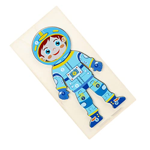 FUNNETOYU Kinderpuzzle Astronaut aus Holz Steckpuzzle für Kleinkinder Jahre Fördert Konzentration Feinmotorik und Kognitive Entwicklung Sicheres Lernspielzeug für Junge Mädchen und von FUNNETOYU