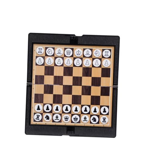 FUNNETOYU Klappbares Magnetisches Internationales Damespiel Schachbrett aus Langlebigem Tragbar und Leicht für Erwachsene Reisespiel mit Praktischem Aufbewahrungssystem von FUNNETOYU