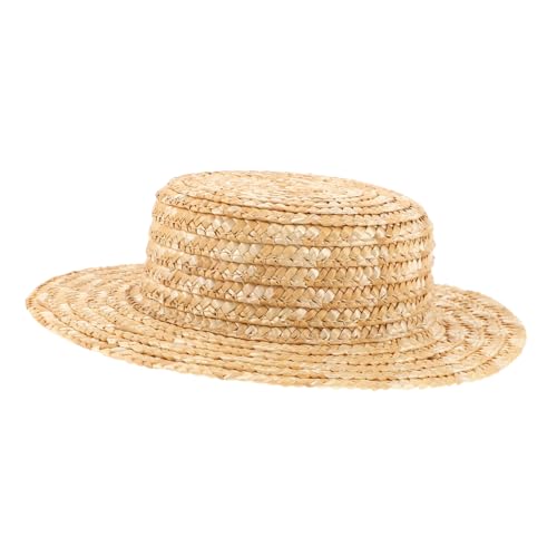 FUNNETOYU Kleine Strohhutpuppe Mädchen Korb Mini-Hut-DIY-Requisite Schirmmütze für Puppe Mini formelle Hüte Puppenhut kleine Hüte zum Basteln Miniatur winzige Hüte Khaki von FUNNETOYU