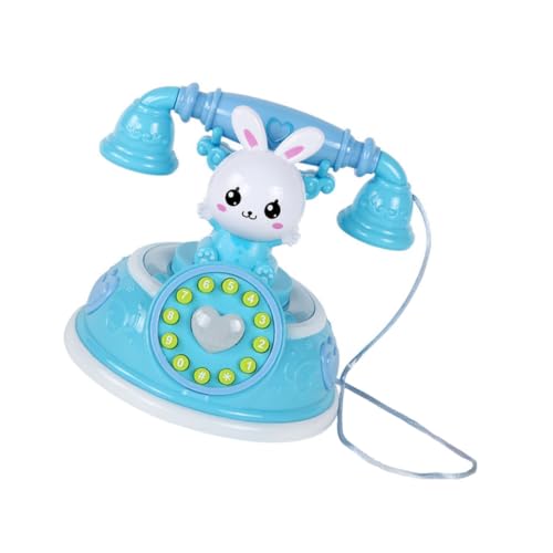 FUNNETOYU Kleines Kunststoff Spieltelefon Simuliertes Retro Telefonspielzeug für Pädagogisch Sicher und Langlebig Lernspielzeug für Jungen und Mädchen Blau von FUNNETOYU