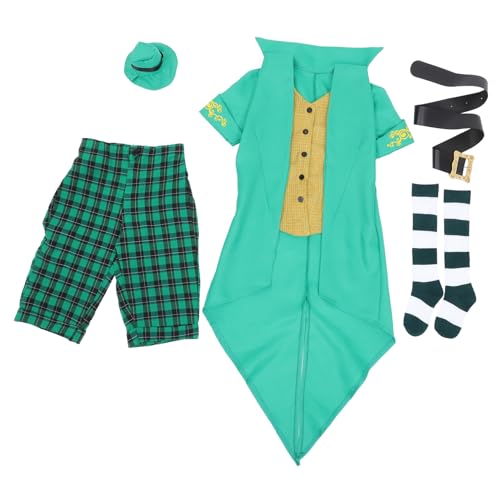FUNNETOYU Kobold Kostüm St. Patrick's Day-Outfit Verkleidung für St Patrick's Day St Patrick's Day Anzug für ausgefallene Klamotten ausstatten Kobold Hut Hosenanzug Green FUNNETOYU Kobold Kostüm St. Patrick's Day-Outfit Verkleidung für St Patrick's Day St Patrick's Day Anzug für ausgefallene Klamotten ausstatten Kobold Hut Hosenanzug Green von FUNNETOYU