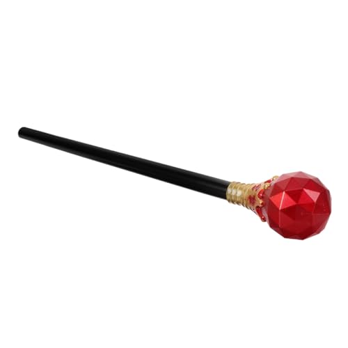 FUNNETOYU Königlicher Scepter für Elegantes Cosplay Zubehör für Halloween und Partys Leicht und Tragbar Wiederverwendbar für Schulaufführungen und Veranstaltungen Gold Rot von FUNNETOYU